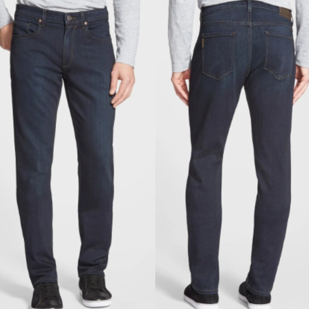 Paige Federal Slim Straight Leg Jeans Dark Blue 21473